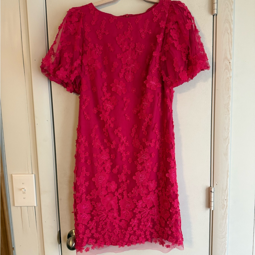 Eliza J Vibrant Pink Shift Floral Dress
